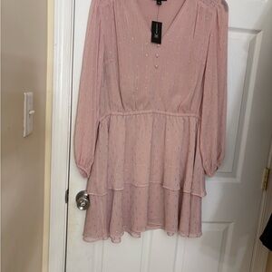 INC International Concepts Blush Dress with Gold Details